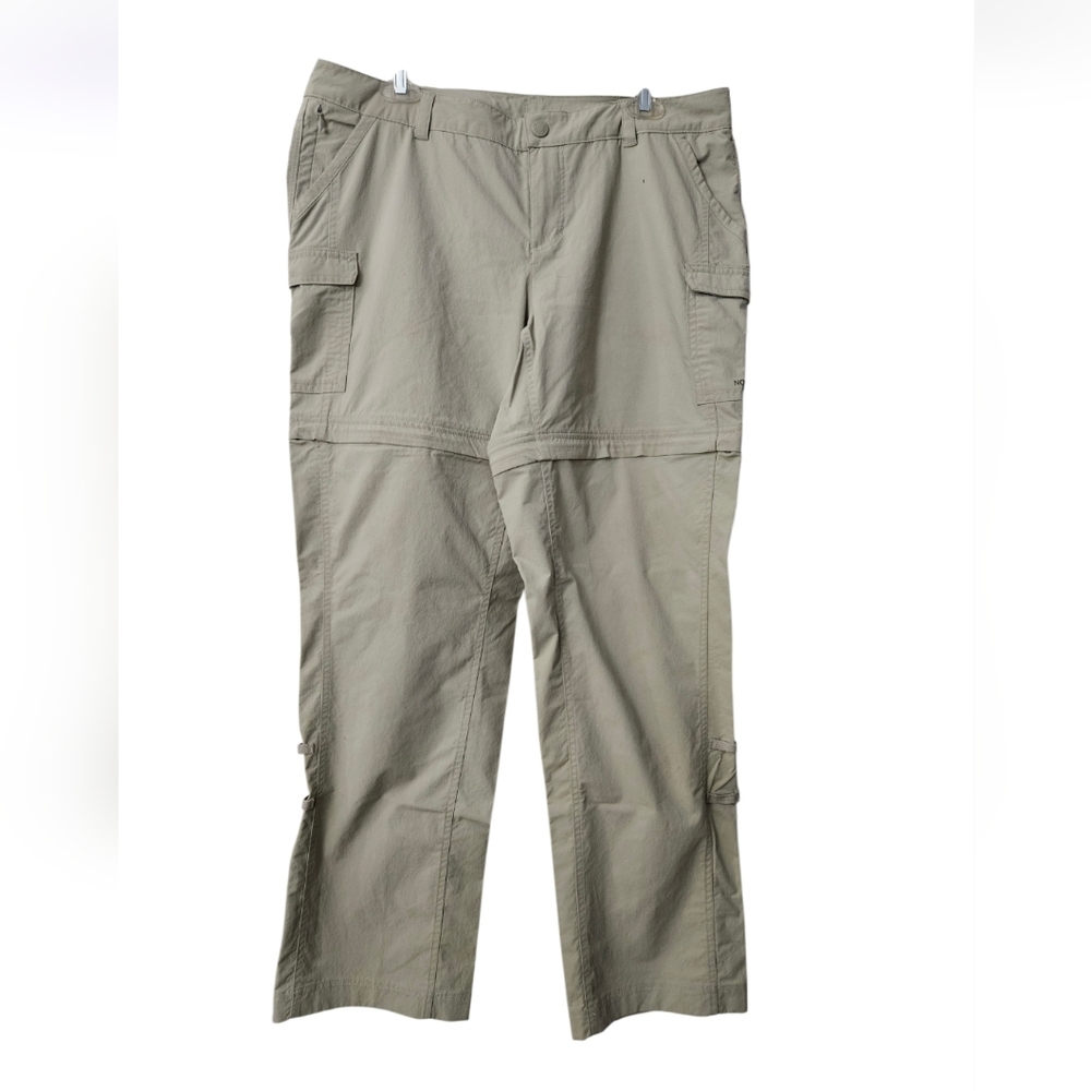 The North Face Womens Khacki Convertible Cargo Pants Shorts Sz 14